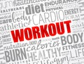 WORKOUT word cloud collage, fitness, health concept background Royalty Free Stock Photo