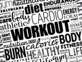 WORKOUT word cloud collage, fitness, health concept background Royalty Free Stock Photo