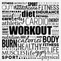 WORKOUT word cloud collage, fitness, health concept background Royalty Free Stock Photo