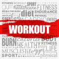 WORKOUT word cloud collage, fitness, health concept background Royalty Free Stock Photo