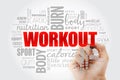 WORKOUT word cloud collage, fitness Royalty Free Stock Photo