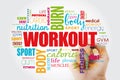 WORKOUT word cloud collage Royalty Free Stock Photo