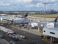 Airport workplace environment with view to Sydney skyline