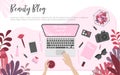 Workplace of beauty blogger