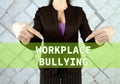 WORKPLACE BULLYING phrase on the screen