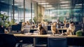 Workplace With Cats. Social and Communication In Office. Funny Business Concept For Meeting Or Conference. Generative AI