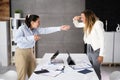 Workplace Conflict. Business Woman Fighting Royalty Free Stock Photo