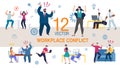 Workplace Conflict Flat Vector Concepts Set Royalty Free Stock Photo