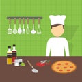 Workplace cook, vector illustration