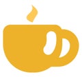 Workplace cup of hot coffee, icon Royalty Free Stock Photo