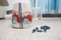 Workplace of a dental technician for the manufacture of dental prostheses Royalty Free Stock Photo