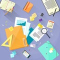 Workplace Desk Documents Papers Folder Office Royalty Free Stock Photo