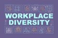 Workplace diversity word concepts dark purple banner