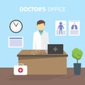 Workplace doctor, vector illustration