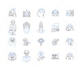 Workplace education line icons collection. Training, Development, Learning, Knowledge, Skills, Growth, Improvement Royalty Free Stock Photo