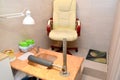 Workplace equipment for pedicure in a beauty salon
