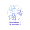 Workplace ergonomics concept icon