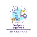 Workplace ergonomics concept icon