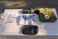 Workplace of a field paramedic with selective focus. Editorial news background. October 11, 2022 Balti Moldova