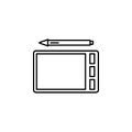 Workplace, graphic tablet icon. Element of workplace thin line icon