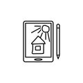 Workplace, graphic tablet icon. Element of workplace thin line icon
