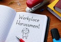 Workplace Harassment is shown on the conceptual business photo Royalty Free Stock Photo