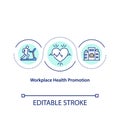 Workplace health promotion concept icon