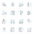 Workplace hygiene linear icons set. Sanitation, Cleanliness, Disinfection, Sterilization, Hygiene, Purity, Unsullied Royalty Free Stock Photo