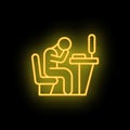 Workplace icon neon vector Royalty Free Stock Photo