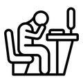 Workplace icon outline vector. Burnout work