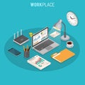 Workplace Isometric Concept