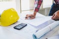 Workplace items tools for project, Architect or Engineer working Royalty Free Stock Photo