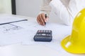 Workplace items tools for project, Architect or Engineer working Royalty Free Stock Photo