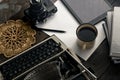 Workplace Of A Journalist, Writer Or Blogger. Creative Studio Au Royalty Free Stock Photo