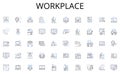 Workplace line icons collection. Shipment, Freighter, Container, Bulk, Carrier, Transport, Haulage vector and linear