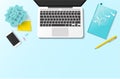 Workplace mockup template of home office desk Royalty Free Stock Photo