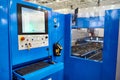 Workplace of operator laser cutting machine Royalty Free Stock Photo