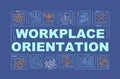 Workplace orientation navy word concepts banner Royalty Free Stock Photo