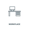 Workplace outline icon. Premium style design from project management icons collection. Simple element workplace icon. Ready to use