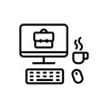 workplace outline vector icon