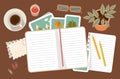 Workplace with a personal diary. Personal planning and organization Royalty Free Stock Photo