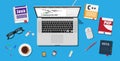 Workplace of programmer or coder. Royalty Free Stock Photo