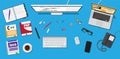 Workplace of programmer or coder. Royalty Free Stock Photo