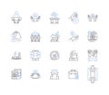 Workplace protocols line icons collection. Guidelines, Procedures, Etiquette, Norms, Rules, Standards, Practices vector