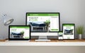 workplace with real estate online responsive website on devices