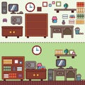 Workplace in room. Vector flat illustration Royalty Free Stock Photo