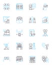Workplace Safety linear icons set. Compliance, Hazards, Risk, Prevention, Training, Emergency, Response line vector and