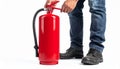 Workplace Safety Man with Fire Extinguisher Royalty Free Stock Photo