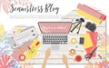 Workplace of seamstress blogger