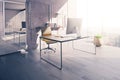 Workplace in sunlit office Royalty Free Stock Photo